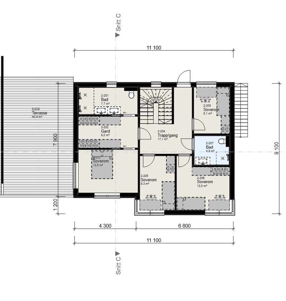 Plan 2. etasje — Enebolig Hatlane Vest